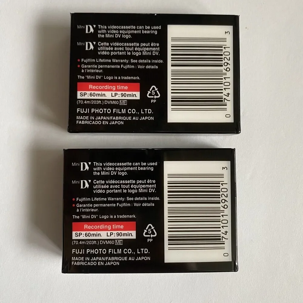 Lot Of 2 Fujifilm DVC Mini DV Digital Videocassette SP 60 Min LP 90 Min NEW